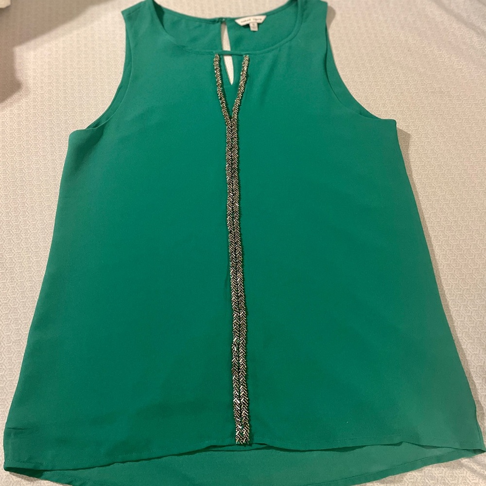 Naked Zebra Green Sleeveless Blouse - Size Small - Gently Used